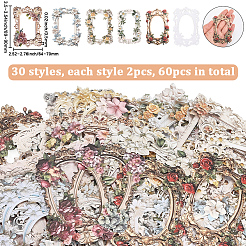 6 комплект 6-х цветных бумажных самоклеящихся кружевных наклеек DIY-SP0004-94