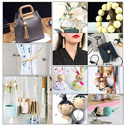 Незаконченная натуральная древесина европейский бисер&nbsp;WOOD-PH0009-04D