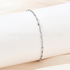 Bracciali da donna a catena con maglie cubiche in acciaio inossidabile 304&nbsp;BJEW-G790-04P