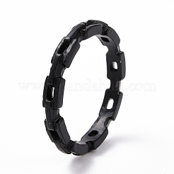 合金シンプルな細い指輪セット  カーブチェーンシェイプリング付き  女性のための積み重ね可能なリング  電気泳動黒  1~10mm  内径：15.4~17.2mm  7個/セット&nbsp;RJEW-D116-01EB