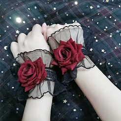 Spitzen-Handgelenksmanschetten; Lolita-Handmanschette der Dark Series&nbsp;PW-WGC86E6-01