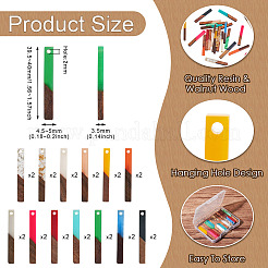 26 шт. подвески из прозрачной и непрозрачной смолы и орехового дерева в двух стилях&nbsp;RESI-TA0002-57
