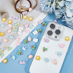 80 шт. 8 стиля летняя тема непрозрачная смола декоден кабошоны CRES-OC0001-13