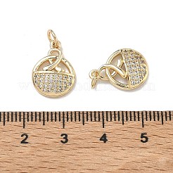 Pendentifs avec zircon cubiques à micro-pavés en laiton&nbsp;KK-D235-15G