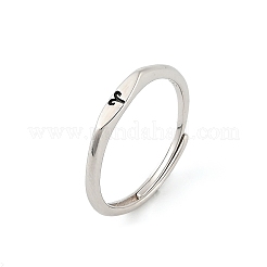 925 anello regolabile in argento sterling rodiato&nbsp;RJEW-S397-01P-01