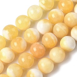 Естественный желтый нефрит бисер нитей&nbsp;G-F818-A03-14mm