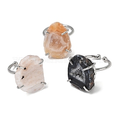 Открытые кольца-манжеты из натурального друзового агата RJEW-A084-01P