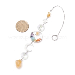 Natürliche gelbe Quarznuggets und hängende Sonnenfänger aus Glas&nbsp;HJEW-JM04489-03