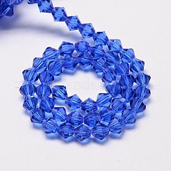 Подражать австрийский хрусталь двойной конус стеклянные бусы нити GLAA-F029-3x3mm-08