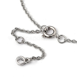 Браслеты с подвесками из латуни с прозрачным кубическим цирконием&nbsp;BJEW-JB05400-02