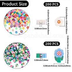 400 Stück 2 Stile handgemachte Polymer Clay Blumen Pflaumenblüten Perlen&nbsp;CLAY-PA0001-32