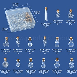 15 шт. 15 стиля мини-контейнеры для бутылок из боросиликатного стекла BOTT-YW0001-01