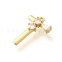 Pendentifs avec zircon cubiques à micro-pavés en laiton&nbsp;KK-M310-01G-20