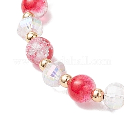 4шт латунные стеклянные бусины эластичные браслеты BJEW-JB11769-02