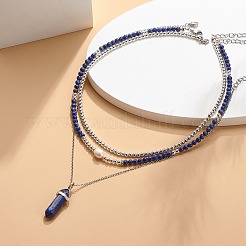 3шт 3 стиля натуральный драгоценный камень и жемчуг и синтетический гематит ожерелья из бисера набор NJEW-JN04028