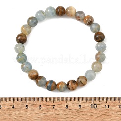 Braccialetti elasticizzati con perline rotonde di calcite blu naturale da 8 mm&nbsp;BJEW-JB14458