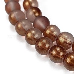 Нити матовых прозрачных стеклянных бусин&nbsp;X1-GLAA-P065-8mm-13