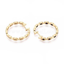 Овальные серьги-кольца из латуни EJEW-T047-103G