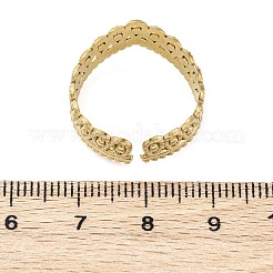 Anillo de puño abierto de acero inoxidable 304 con corona para mujer&nbsp;RJEW-Z083-03G-05