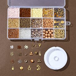 Наборы для самостоятельного изготовления браслетов из сплава и стеклянных бусин&nbsp;DIY-FS0007-77