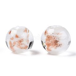 Perles de lampwork de sable doré faites à la main lumineuses&nbsp;LAMP-N024-05B-05