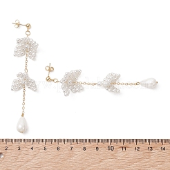 Valentinstag-Ohrstecker aus Edelstahl 304 mit Muschelperle&nbsp;EJEW-TA00808