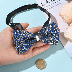 1шт полиэстер со стразами галстуки-бабочки для жениха&nbsp;AJEW-SP0003-32D