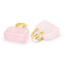 Натуральные розовые кварцевые подвески&nbsp;KK-E274-01G-08