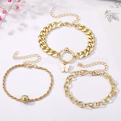 3 ensemble de bracelets en alliage de 3 styles pour femmes&nbsp;WGAFCFA-05