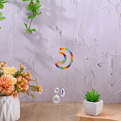 1 Stück bunte Sonnenfänger aus gewebtem Netz aus Glasperlen&nbsp;AJEW-CY0001-95B