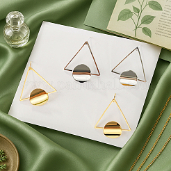 4 пара двухцветных железных сережек-гвоздиков&nbsp;EJEW-HY0001-13