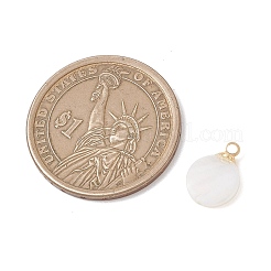 Подвески в виде плоских круглых раковин пресноводных водорослей с латунными креплениями.&nbsp;PALLOY-JF04893