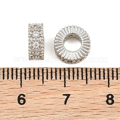 Messing Micro Pave klare Zirkonia europäische Perlen&nbsp;CU-CBA6A75-13P