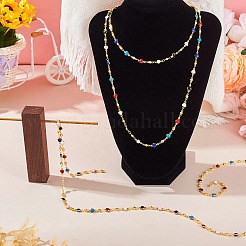 1 м разноцветных эмалевых цепочек из бусин в форме сердца ручной работы CHC-TA0001-12