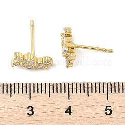 Latón micro pave aretes de circonita cúbica transparente&nbsp;EJEW-R016-26G-16