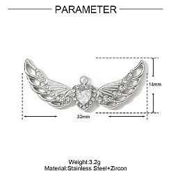 Подвески из нержавеющей стали 304 со стразами STAS-OY001-29P