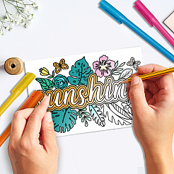 1 набор поздравительных открыток с раскраской AJEW-GA0007-07