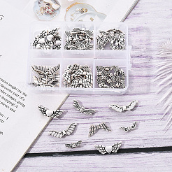 6 стиль бусинок из сплава в тибетском стиле&nbsp;TIBEB-YW0001-03AS