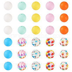 76шт круглые силиконовые фокусные бусины&nbsp;SIL-TA0001-94