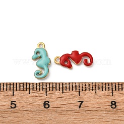 304ステンレススチールエナメルチャーム  海洋動物  ゴールドカラー  タツノオトシゴ  12x6x2mm  穴：1.2mm&nbsp;STAS-Q363-14G-G