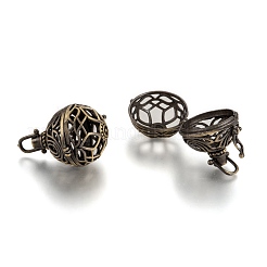 Круглые подвески из латуни с полыми клетками X-KK-L083-18AB-RS