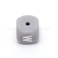 Perline dell'alfabeto in silicone per la realizzazione di braccialetti o collane&nbsp;SIL-TAC001-01A-W
