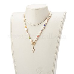 Collane con ciondoli smaltati in ottone lampo&nbsp;NJEW-JN03475-01