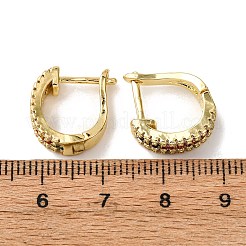 Pendientes de aro ovalados con micropavé de circonitas cúbicas de latón&nbsp;EJEW-D332-03B-G