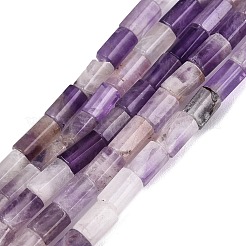 天然石アメジストビーズ連売り  六角柱  5~7.5x3.5~4.5mm  穴：0.6~0.8mm  約57~64個/連  14.76~15.55インチ（37.5~39.5cm）&nbsp;GG-N002-01A-29
