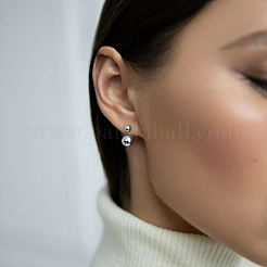 925 круглые серьги-гвоздики из стерлингового серебра SA5637-1