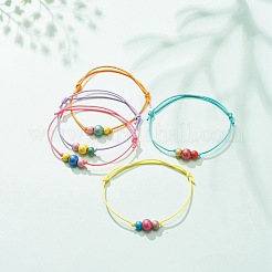 Круглые браслеты из бисера из натурального дерева&nbsp;BJEW-JB08565