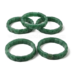 Bracelets extensibles en perles carrées d'aventurine verte naturelle pour femmes et hommes&nbsp;BJEW-C097-06O