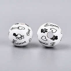 Окрашенные распылением деревянные бусины Schima WOOD-T032-39A