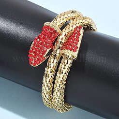 Браслеты из змеиного сплава со стразами для женщин&nbsp;LS-BJEW-G085-01G-01